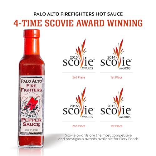 PALO ALTO FIREFIGHTERS Palo Alto Firefighters Pepper Sauce (8.5oz) - Salt Free Pepper Plant Hot Sauce, No Sodium Hot Pepper Sauce, No Salt Sauces
