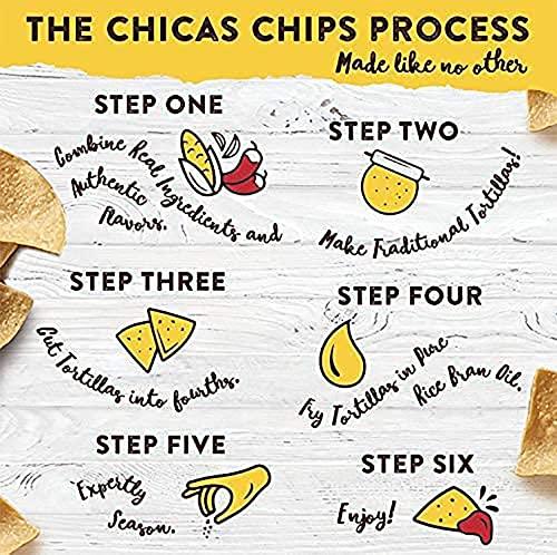 Chicas Chicas Tortilla Chips, White Corn Tortilla Chips Lime, Gluten Free, Vegan, Non-GMO, For Dips, Spreads & More, 7.5 Ounce Bag (Pack of 1)