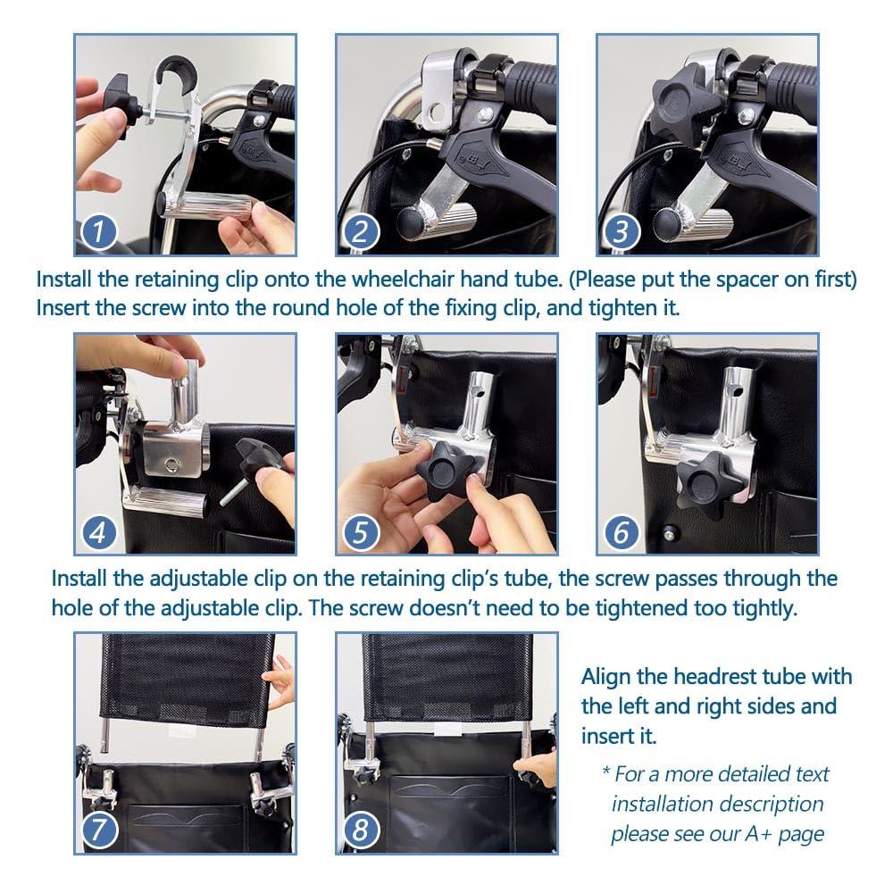 GBH-MED GBH-MED Wheelchair Headrest Neck Support Pillow, Head Backrest Adjustable Heightening Cushion for Elderly, Disabled, Post-op