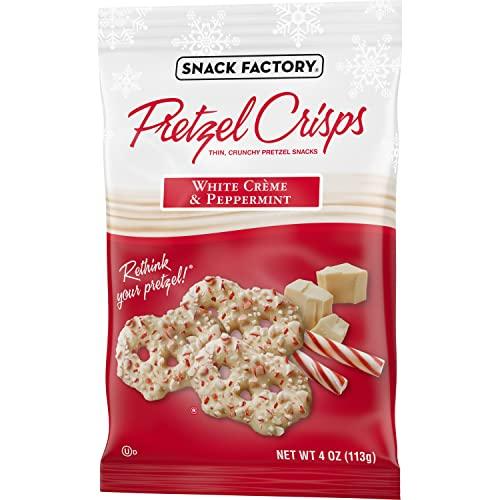 Snack Factory Snack Factory Pretzel Crisps, Holiday White Crme and Peppermint Covered Pretzels, 4 Oz