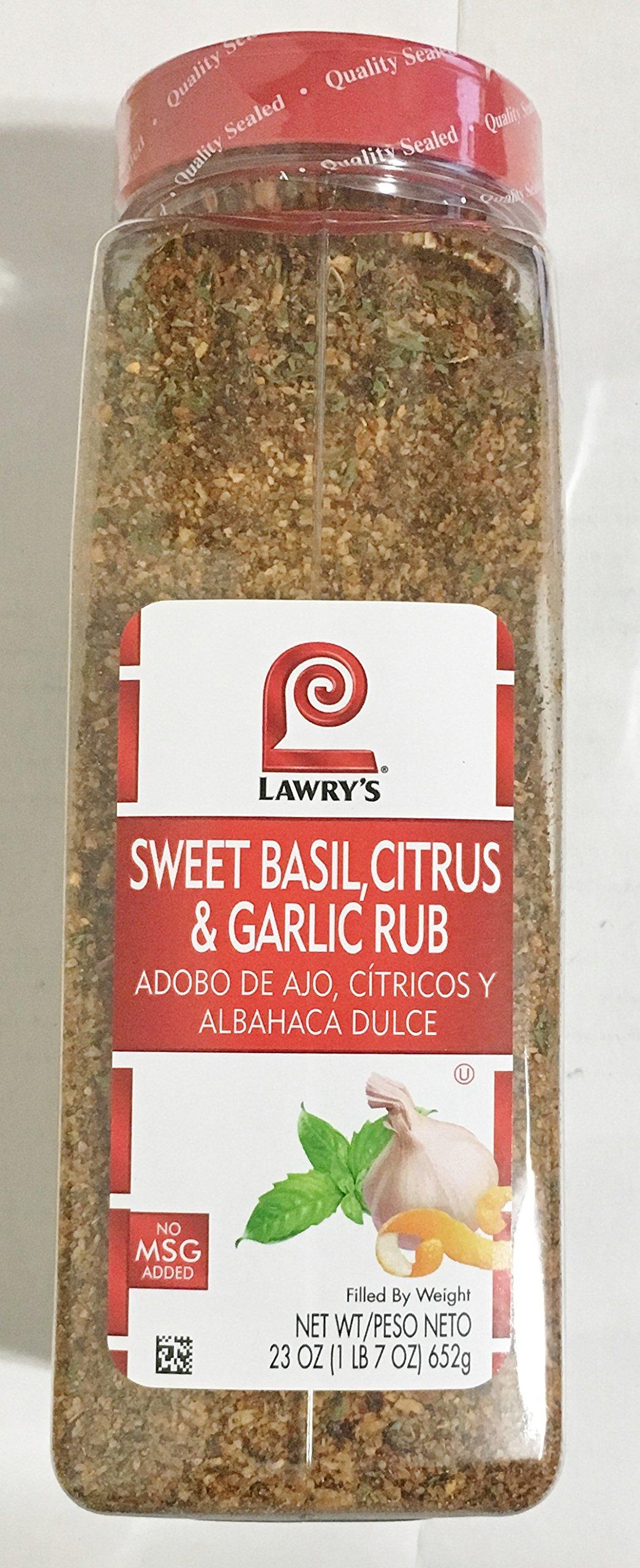 Lawry's 23oz Lawry's Sweet Basil, Citrus & Garlic Rub, Pack of 2