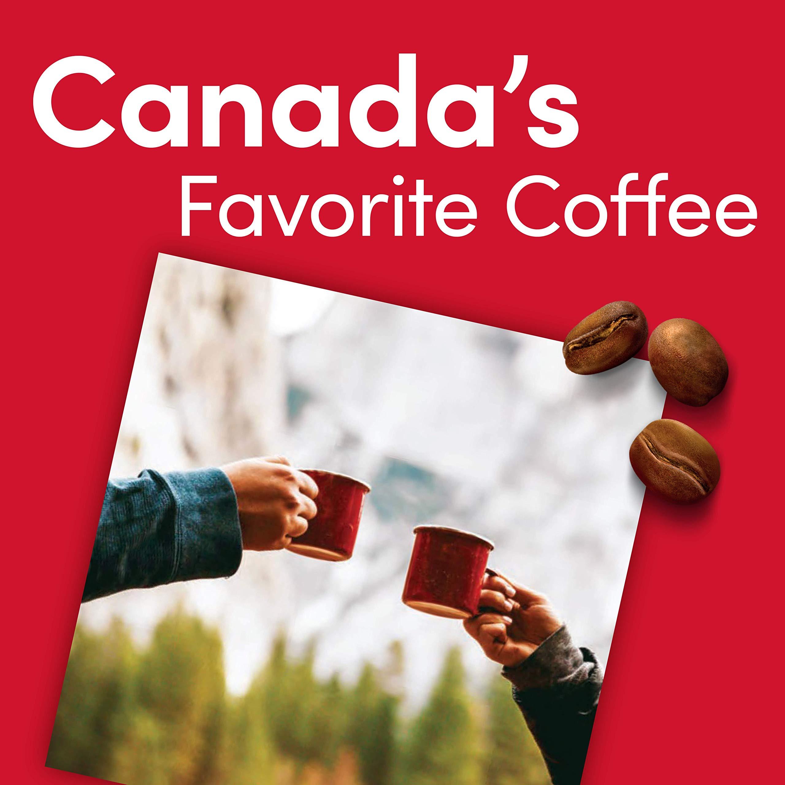 Tim Hortons Tim Hortons Dark Roast, Rich Ground Coffee, Perfectly Balanced, Always Smooth, Made with 100% Arabica Beans, 72 Ounce, 12 Oz (Pack of 6), Red