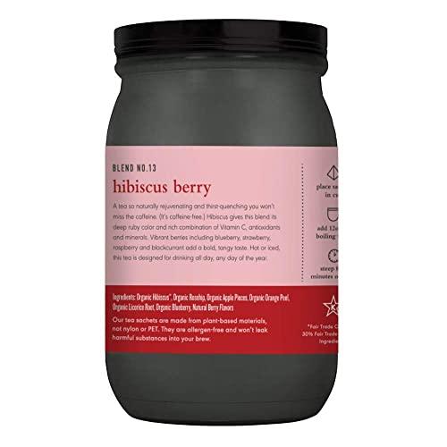 Paromi Paromi Hibiscus Berry Organic Herbal Tea, Signature Jar, 15 Count