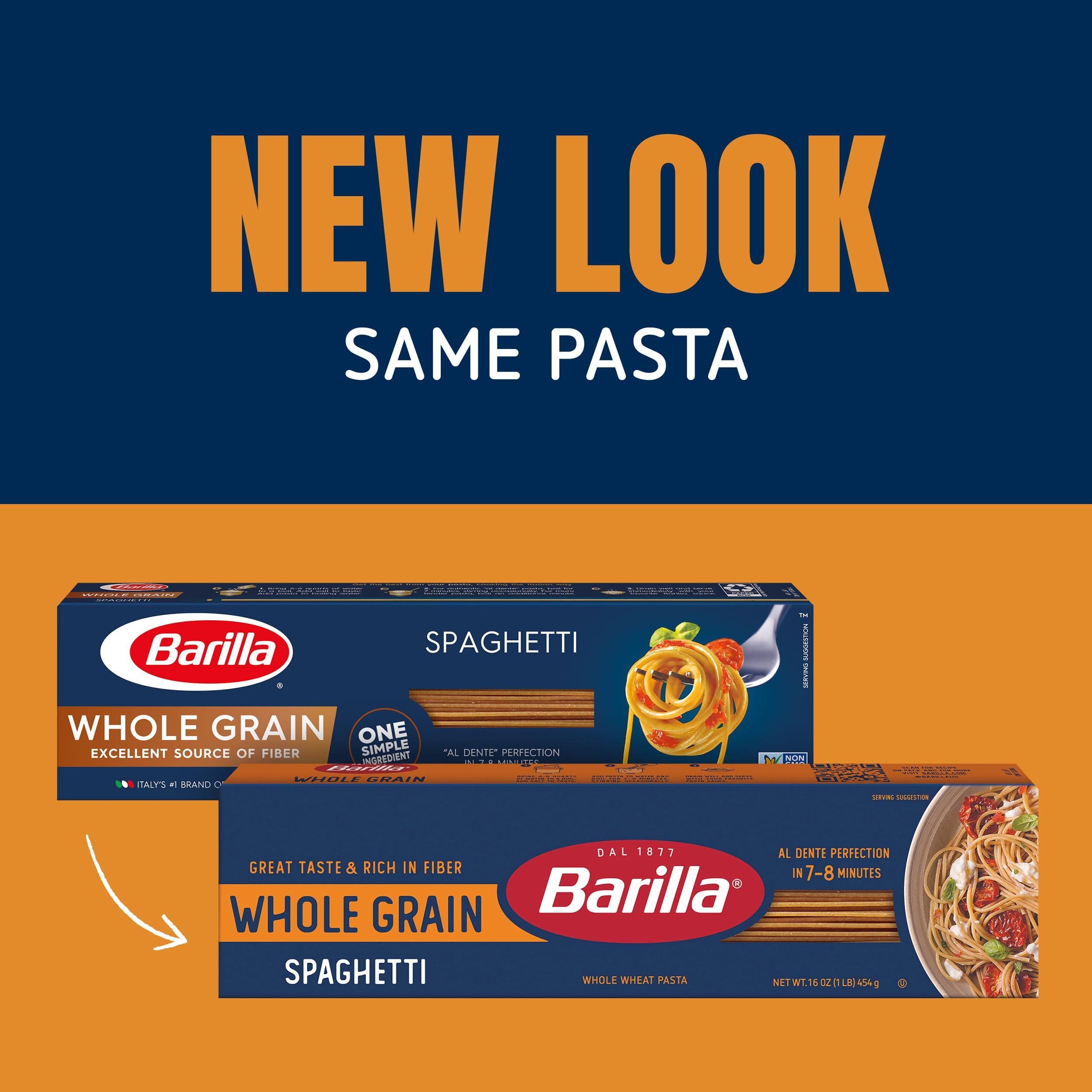 Barilla Barilla Whole Grain Spaghetti, 16 oz. Box - Non-GMO Pasta Made With 100% Whole Grain Durum Wheat - Great Source of Fiber (Pack of 20)