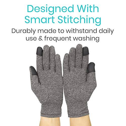 Vive Vive Compression Arthritis Gloves - Comfortable Fit for Men and Women - Full Finger Support for Rheumatoid, Osteoarthritis, Hand Pain, Arthritic Joint Symptom Relief - FSA/HSA Eligible