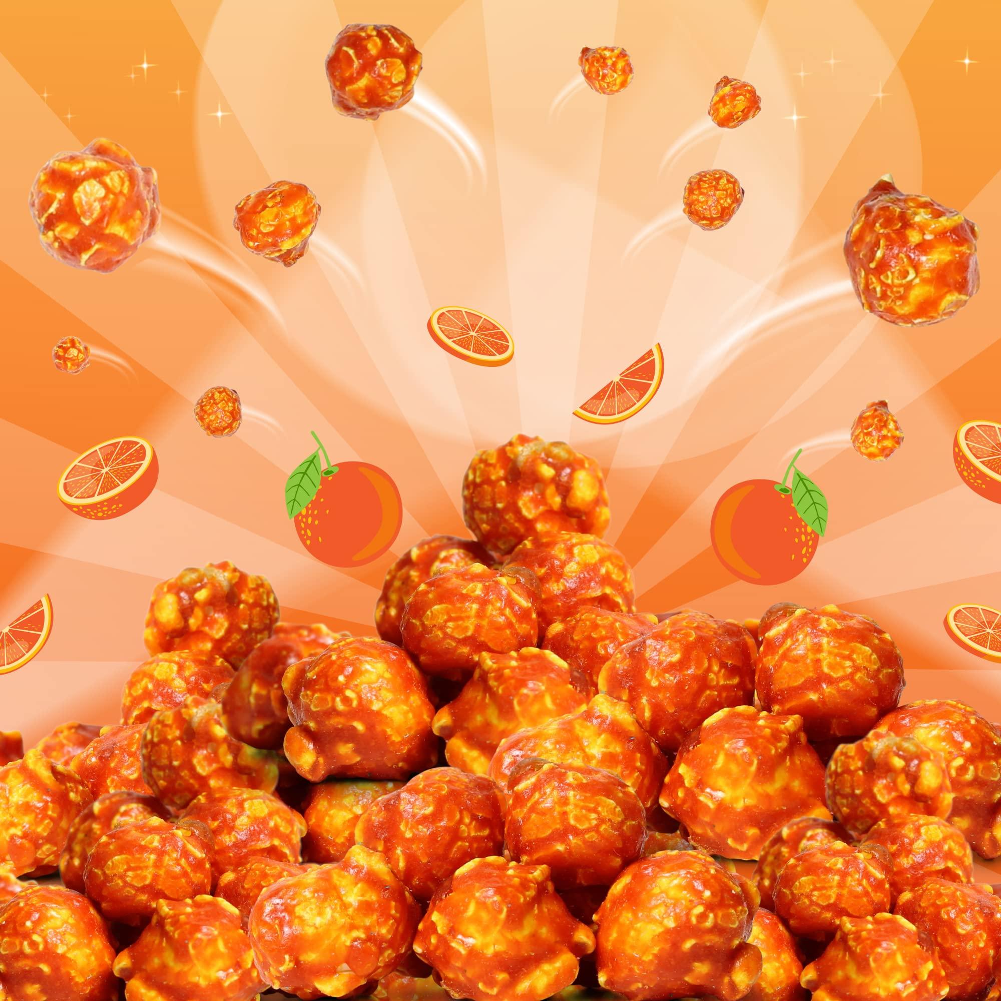 It's Delish Gourmet Orange Flavored Popcorn by It's Delish, 16 Oz Jumbo Container | Bulk Air Popped Pop Corn Snack - Fruity Orange Themed Candy Confetti – Gluten Free, Vegan, Kosher, 1 Count