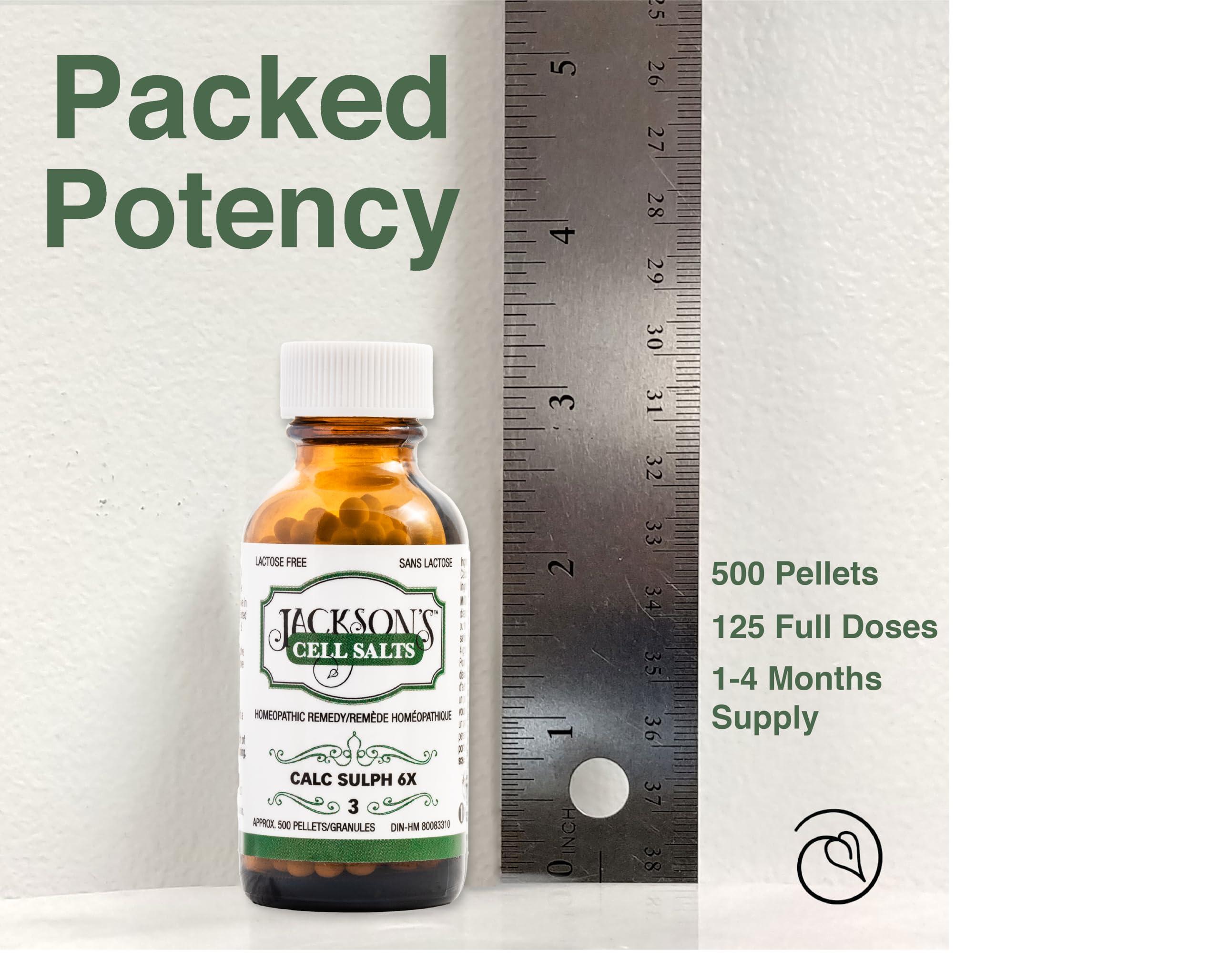Jackson's Jacksons Cell Salt #3 Calc sulph 6X (500 Pellet Bottle) Certified Vegan, Lactose-Free Calcarea sulphurica 6X