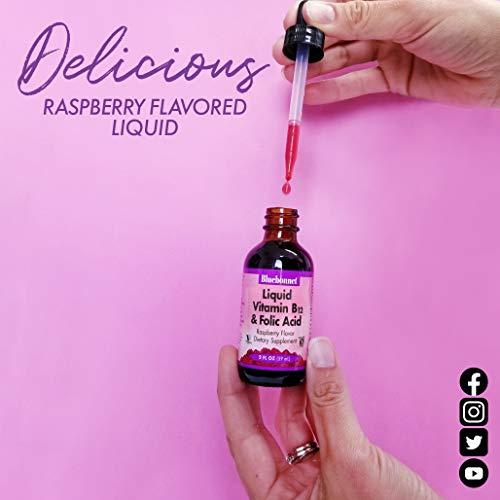 Bluebonnet Bluebonnet Nutrition Liquid Vitamin B12 & Folic Acid, for Energy Boost*, Soy-Free, Gluten-Free, Dairy-Free, Vegan, 400 mcg of Folic Acid & 1000 mcg of Vitamin B12 Per Serving, 2 fl oz, 59 Servings