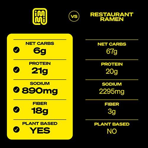 immi immi Black Garlic \"Chicken\" Ramen, 100% Plant Based made with pumpkin protein, Keto Friendly, High Protein, Low Carb, Packaged Noodle Meal Kit, Ready to Eat, 2.4 OZ