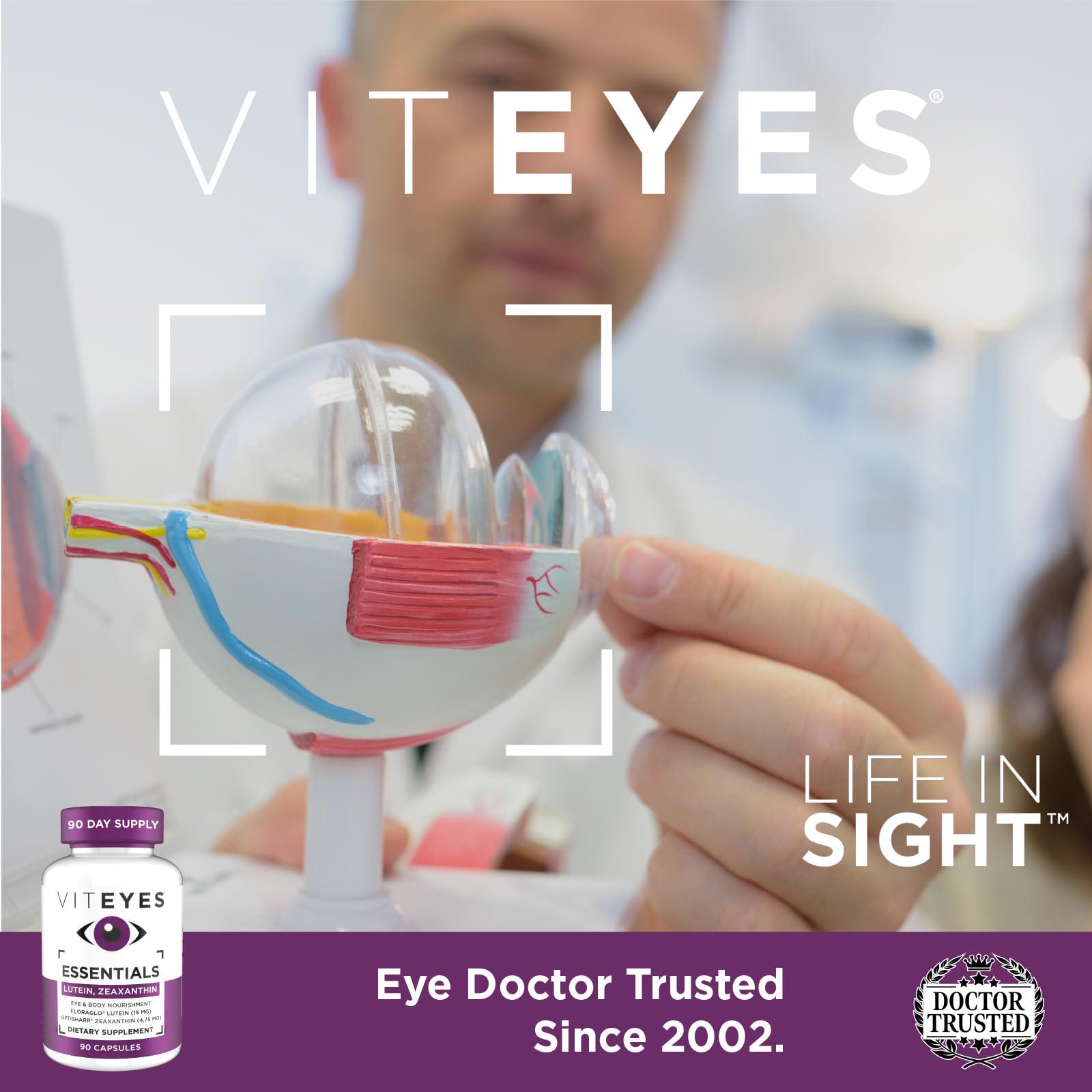 Viteyes Viteyes Essentials Eye Health Dietary Supplement, Lutein & Zeaxanthin for Macular Support, 90 Capsules