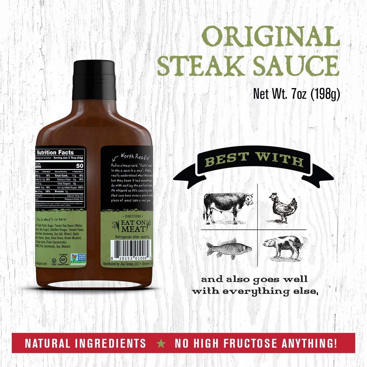 Rufus Teague Rufus Teague - Original Steak Sauce - Premium Steak Sauce - 7 oz. Bottle