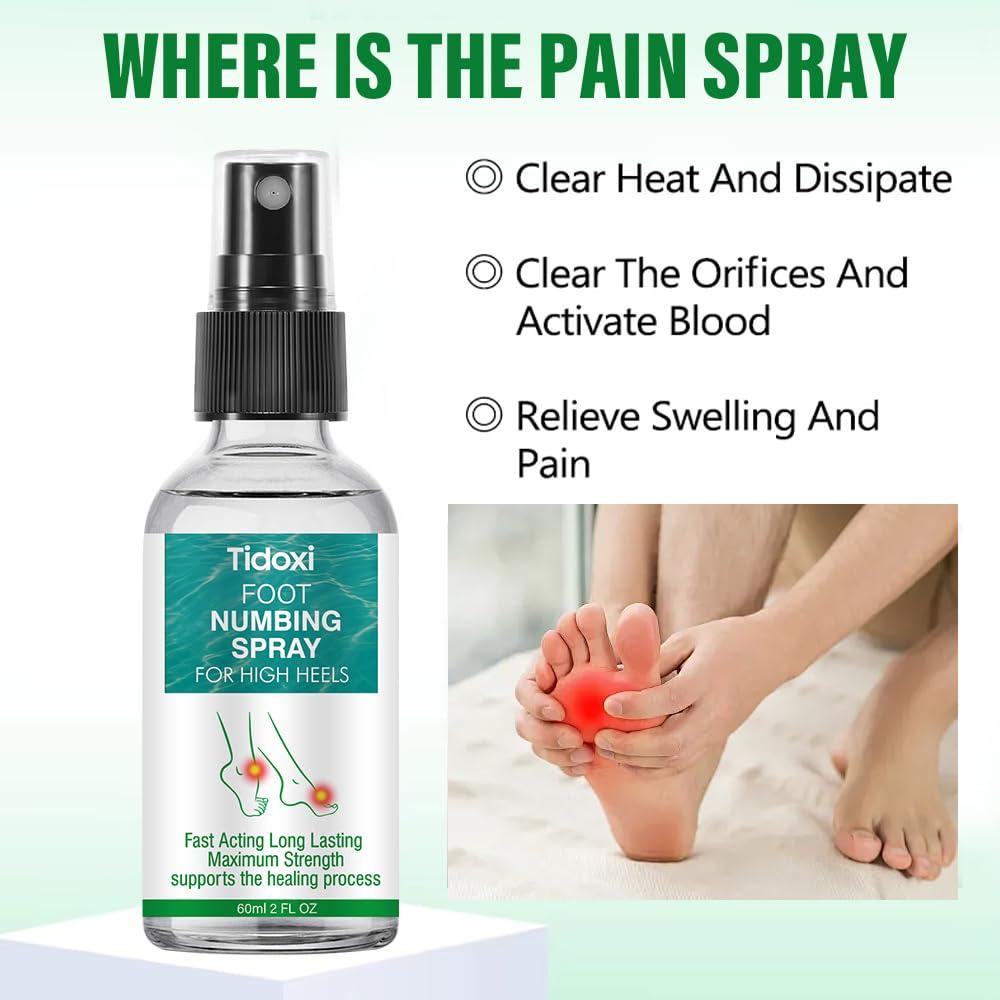 Tidoxi Foot Numbing Spray for High Heels,60ml Numbing Spray - Relieve Fatigue from High Heels, Travel & Sports