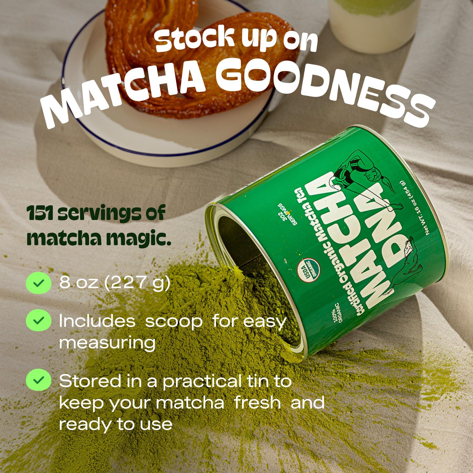MATCHA DNA MATCHA DNA Certified Organic Matcha Green Tea Powder (8 oz TIN CAN)