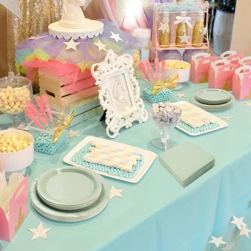 WYQJHKV WYQJHKV Sage Green Paper Plates,100 Pcs-50 Pcs Sage Green Paper Dessert Plates+50 Pcs Sage Green Napkins,Disposable Dinner Plates for Jungle Birthday Bridal Shower Party Supplies