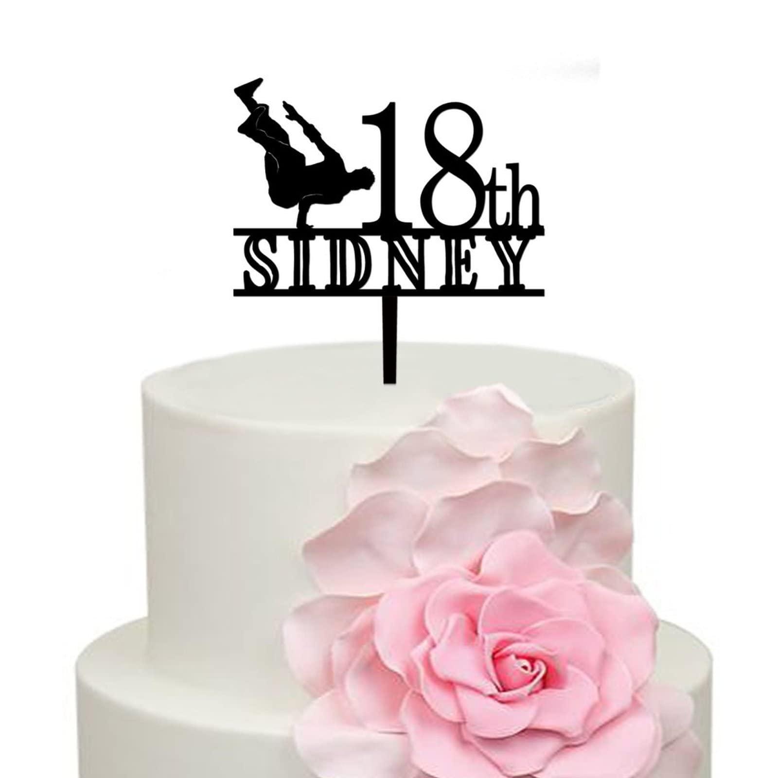 NoneQeleve Dancing Birthday Cake Topper, Dancer Cake Topper, Personalized Dance Birthday Cake Topper for Men Boy,Custom Birthday Cake Topper,Happy Birthday Cake Topper Acrylic,Birthday Party Decorations