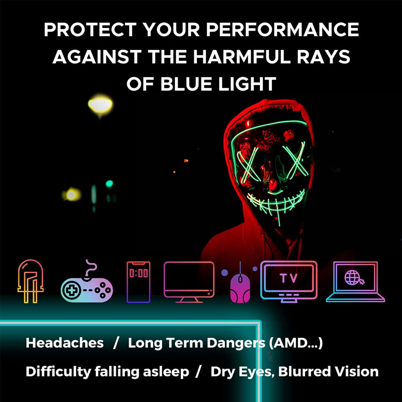 Okany Okany Blue Light Blocking Glasses Gaming Computer Glasses Powerful Professional Screen Filter, 4.0 Upgraded Technology Anti-Fatigue Anti Glare UV Protection & Eyestrain Game Glasses for Women Men