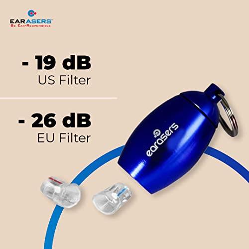 Earasers EARasers Noise Cancelling Earplugs - Reusable Noise Reduction Musicians Earplugs for Concerts, Djs – 19dB Peak Reduction