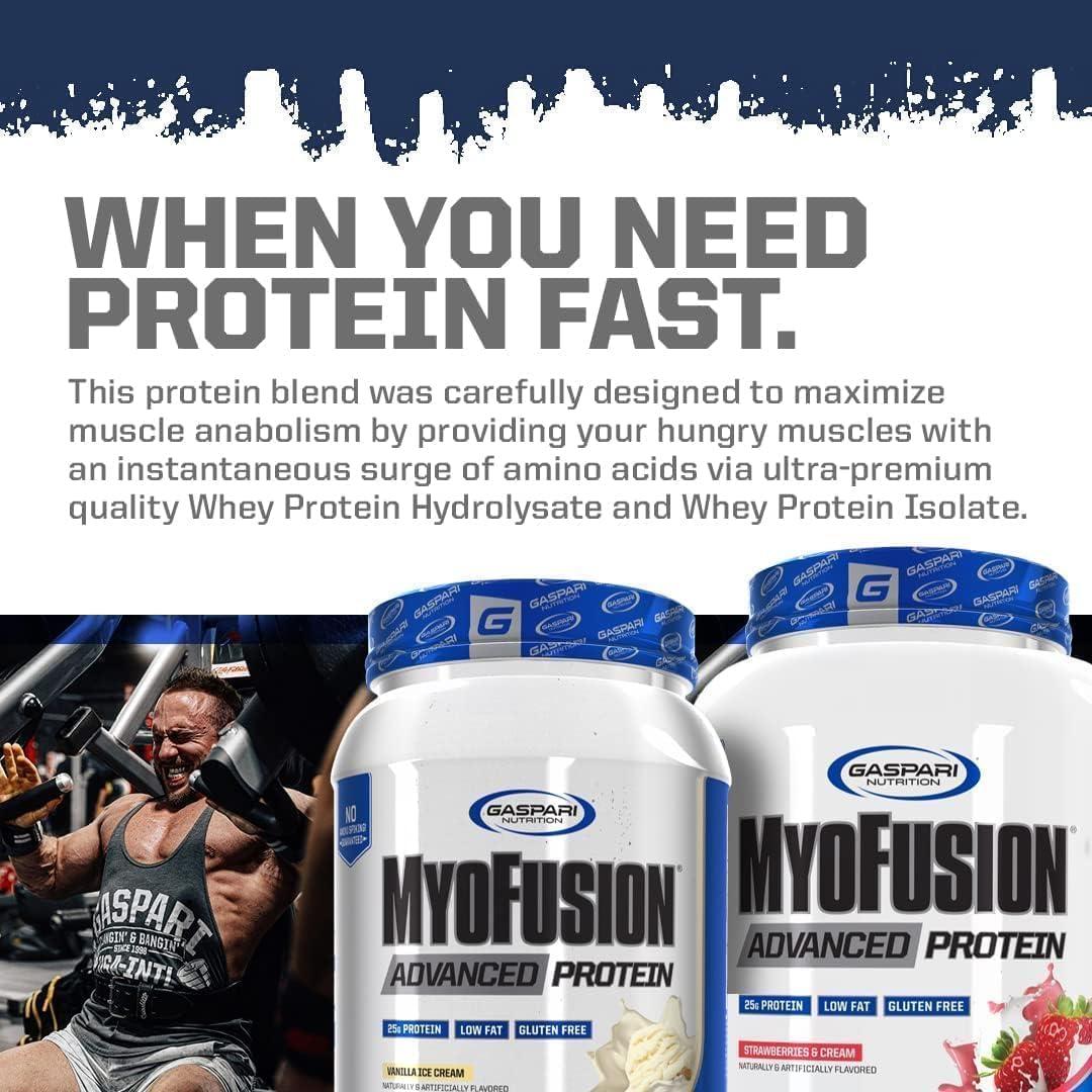 Gaspari Nutrition Gaspari Nutrition Myofusion Advanced Protein, Protein Blend with Whey Protein, Casein Protein and Isolate Protein, Low Fat and Gluten Free (Birthday Cake, 4 Pound)