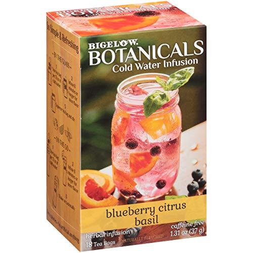 Bigelow Tea Bigelow Botanicals Cold Water Infusion Blueberry Citrus Basil Tea Bags 18 Count Box (Pack of 3), Herbal Infusion, Caffeine Free, 54 Tea Bags Total