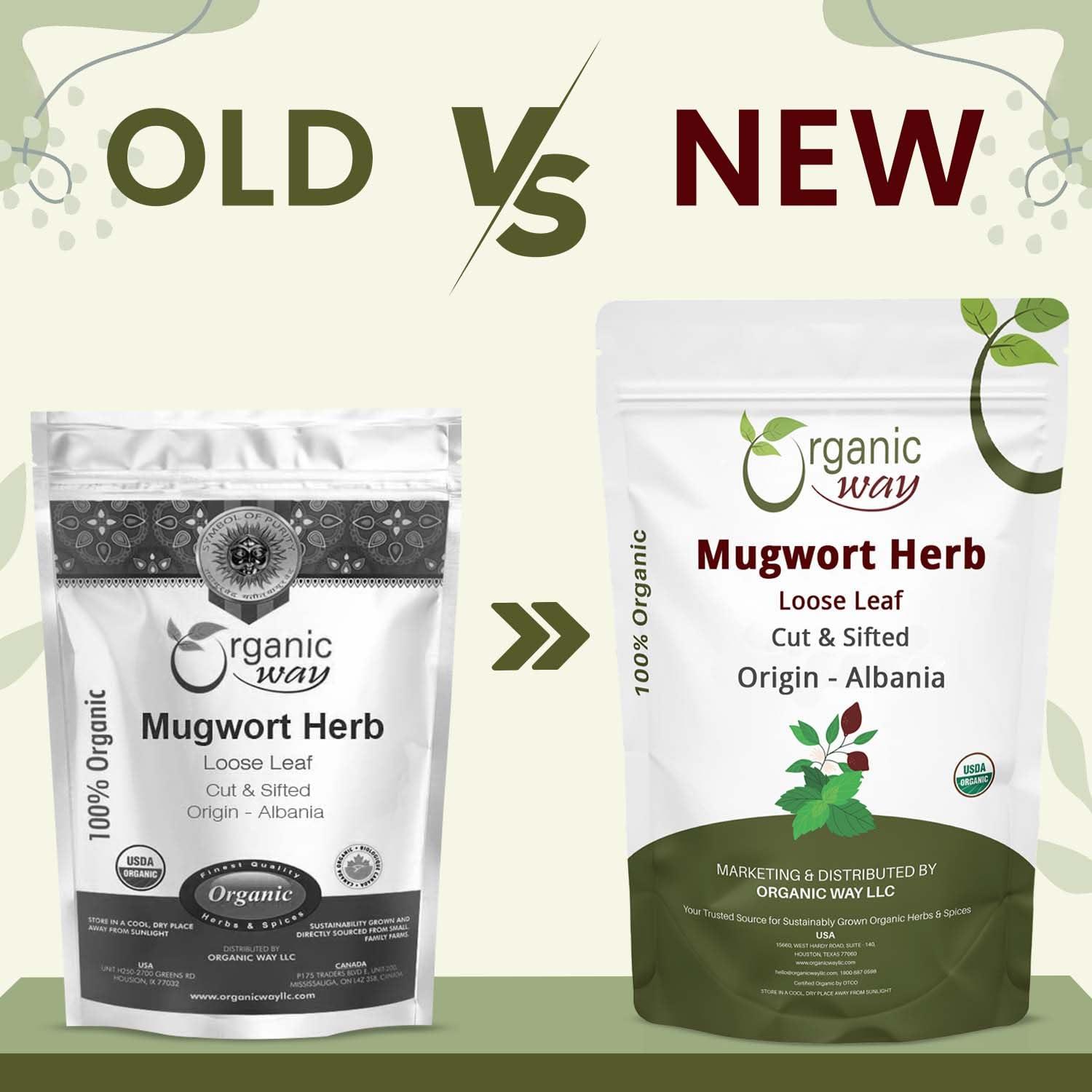 Organic Way Organic Way Mugwort Herb Tea Cut & Sifted (Artemisia Vulgaris) Herbal Tea | Kosher & USDA Certified | Vegan, Non-GMO & Gluten Free | Raw from Albania (4 Ounce (Pack of 1)