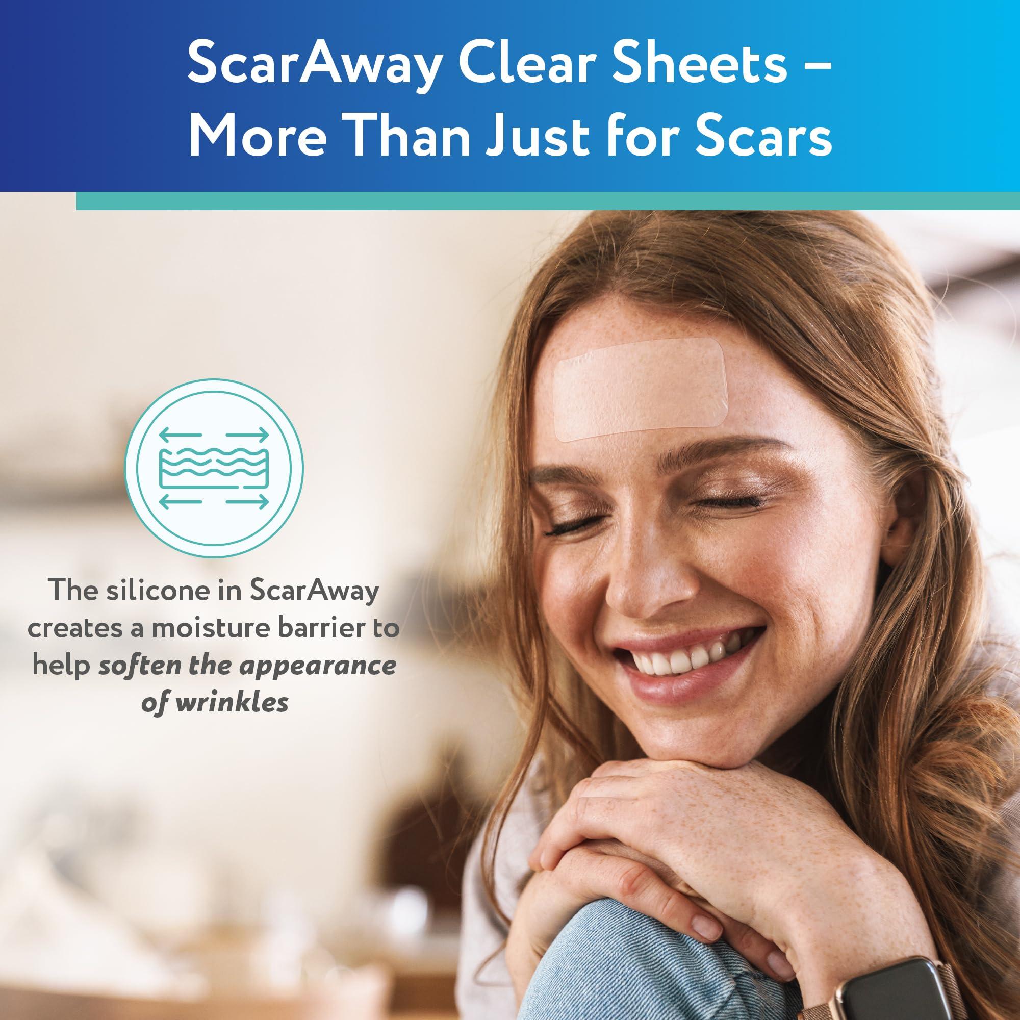 ScarAway ScarAway Advanced Clear Silicone Scar Sheets, Medical Grade Silicone Strips (1.5\" x 3\") Scar Treatment and Prevention for Surgical, Burn, Body, Hypertrophic & Keloid Scar Treatment, 10 Clear Sheets