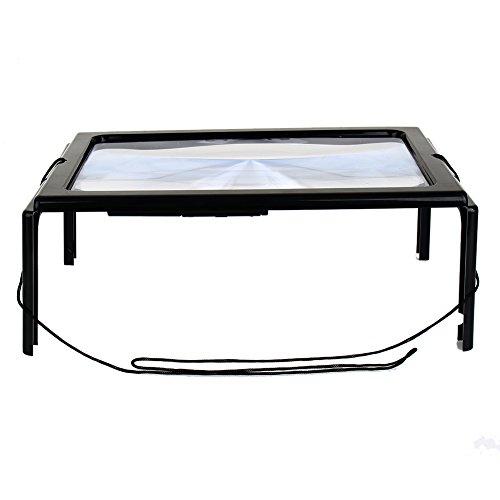 Yosoo Hands Free 3X Magnifying Glass A4 Page with Light LED Magnifier for Reading Readers Book Textbook Magazine Material