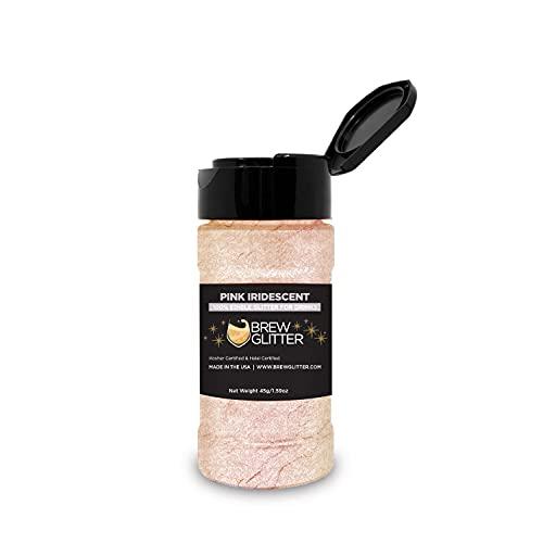 Bakell BREW GLITTER Edible Glitter For Drinks, Cocktails, Beer, Garnish Glitter & Beverages | KOSHER & HALAL Certified | 100% Edible & Food Grade | Vegan, Gluten, Nut Free (45g Shaker, Pink Iridescent)
