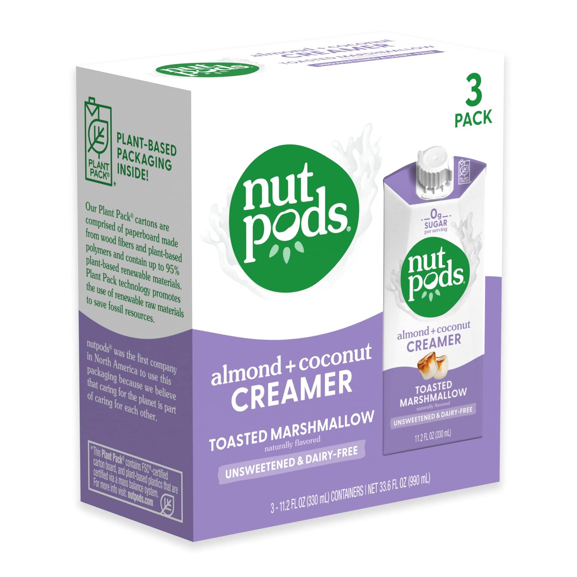 nutpods nutpods Non Dairy Coffee Creamer Bundle: a 4 pack of French Vanilla creamer and a 3 pack of Toasted Marshmallow creamer.
