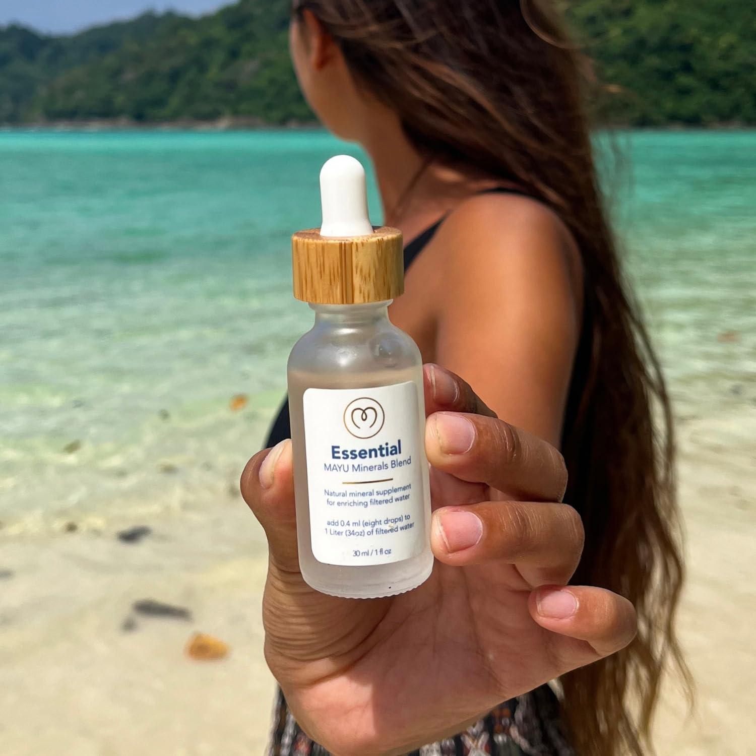 mayu MAYU Swirl Strctured Water Pitcher + Concentrated Ionic Trace Mineral Drops (3pack)