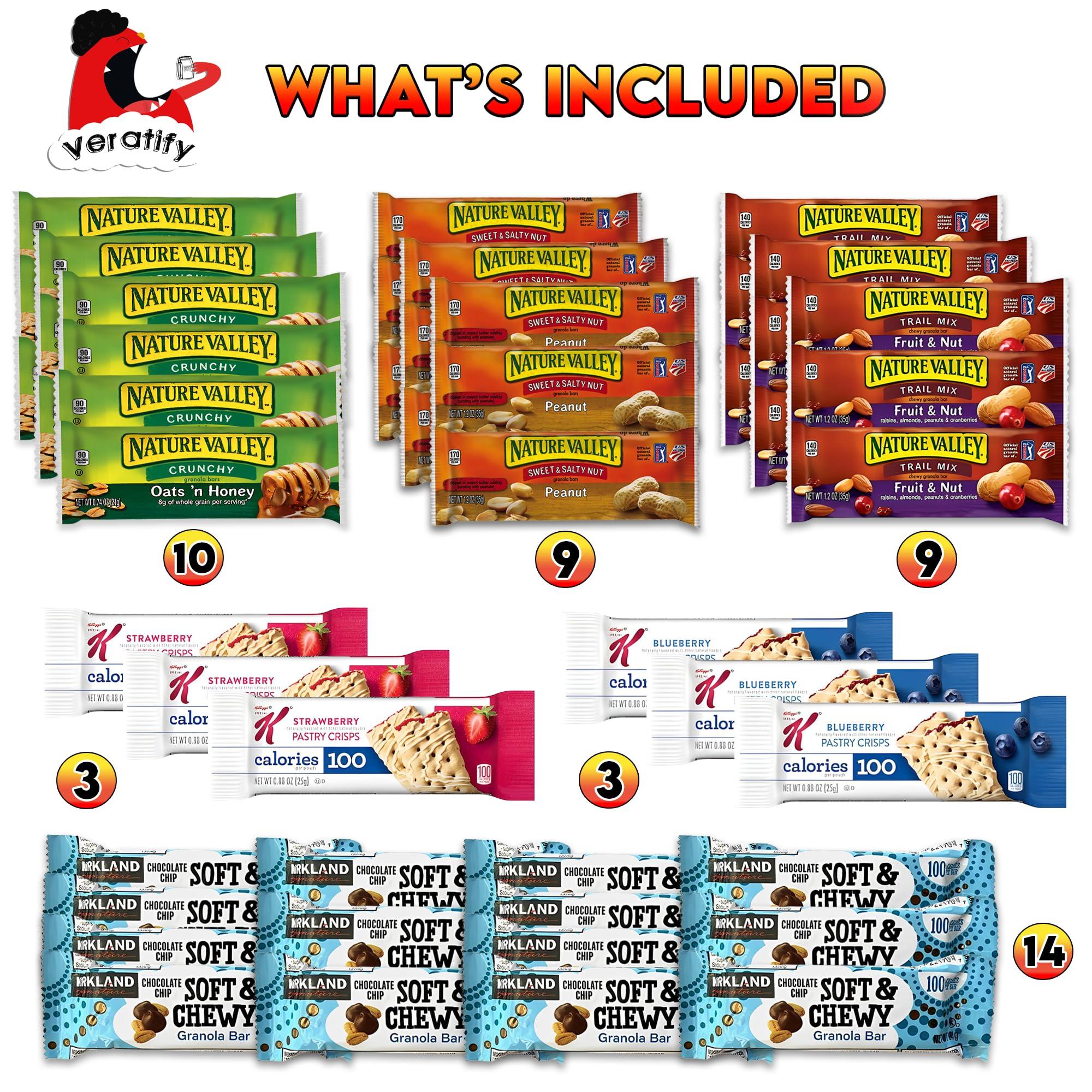 Veratify Veratify - Healthy Mixed Snack Box & Snacks Gift Variety Basket - Perfect for Men, Women, Adults, Office, School, College, Work - Variety Assortment Gift Basket - (Gift Care Package 66 Count)