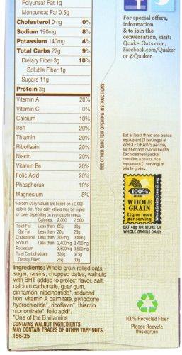 Quaker Quaker Instant Oatmeal Raisin, Date & Walnut, 1.3 Ounce Packs - 10 Count Boxes, 13 ounce (Pack of 12)
