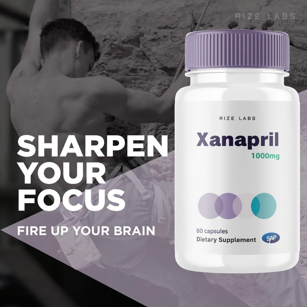 rize labs rize labs Xanapril Capsules, Xanapril for Better Sleep and Brain Care, Xanapril Advanced Maximum Formula, Xanapril Herbal Supplement, Xanapril Pastillas Review (60 Capsules)
