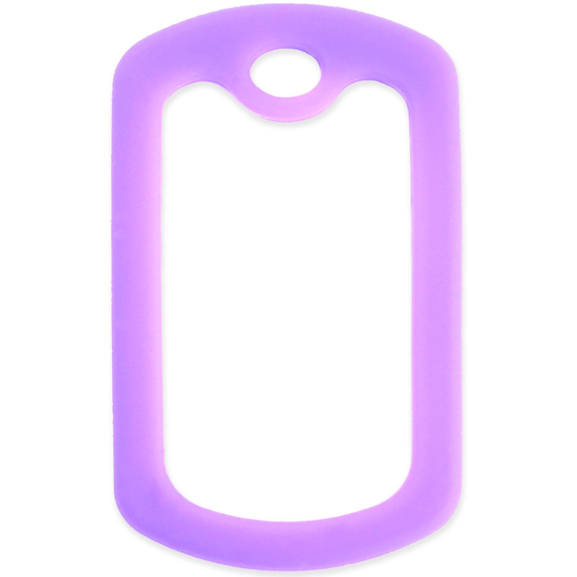 Goods For Giving Custom 2 Pack - Seizures Medical Alert ID Necklaces with Purple Custom Tags, Purple Silencers, and 30'' USA Chains