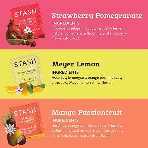 Stash Stash Tea Fruity Herbal Tea 6 Flavor Tea Sampler, 6 boxes With 18-20 Tea Bags Each