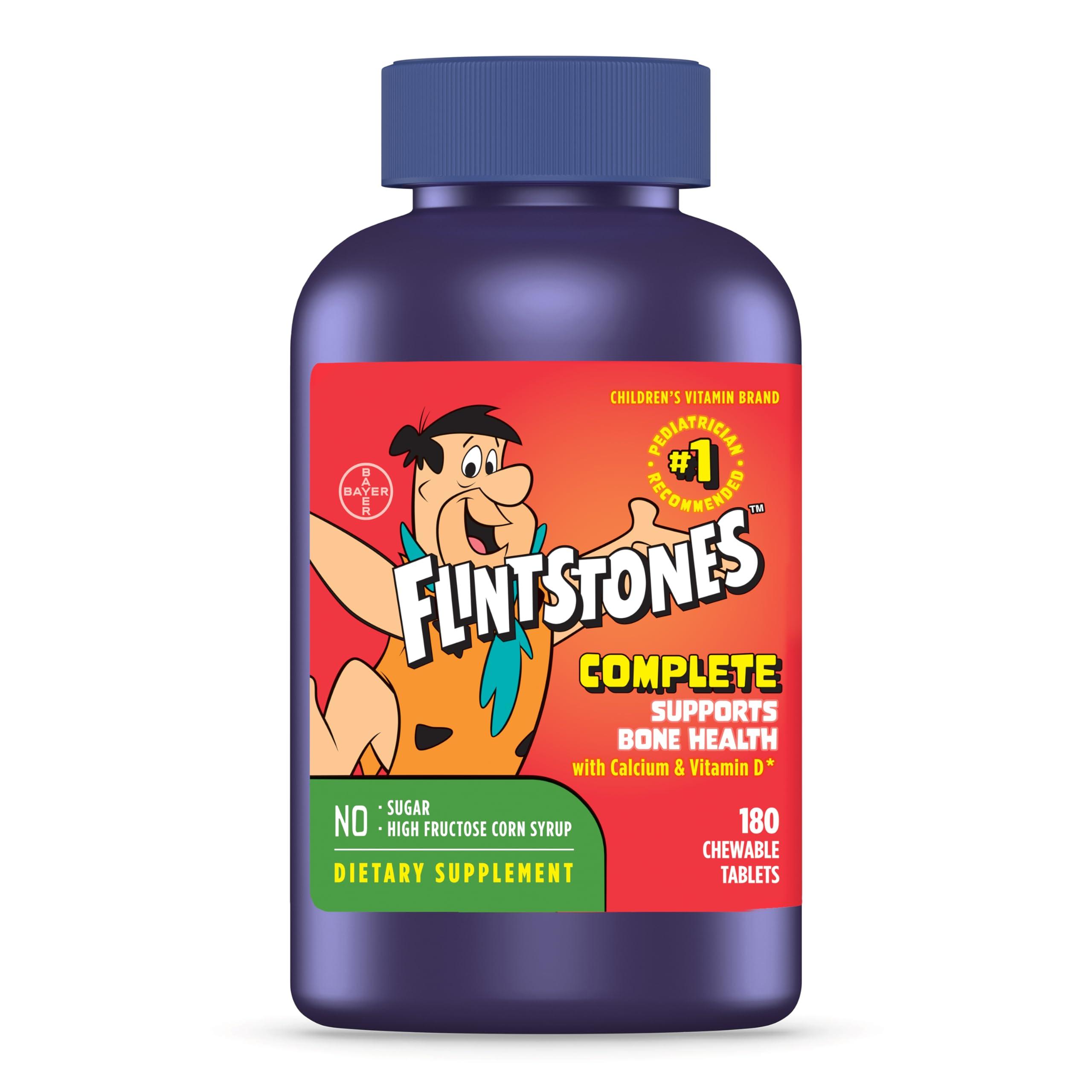Flintstones Vitamins Flintstones Vitamins Chewable Kids Vitamins, Complete Multivitamin & Lil Critters Fiber Daily Gummy Supplement for Kids, for Digestive Support, Berry and Lemon Flavors, 90 Gummies