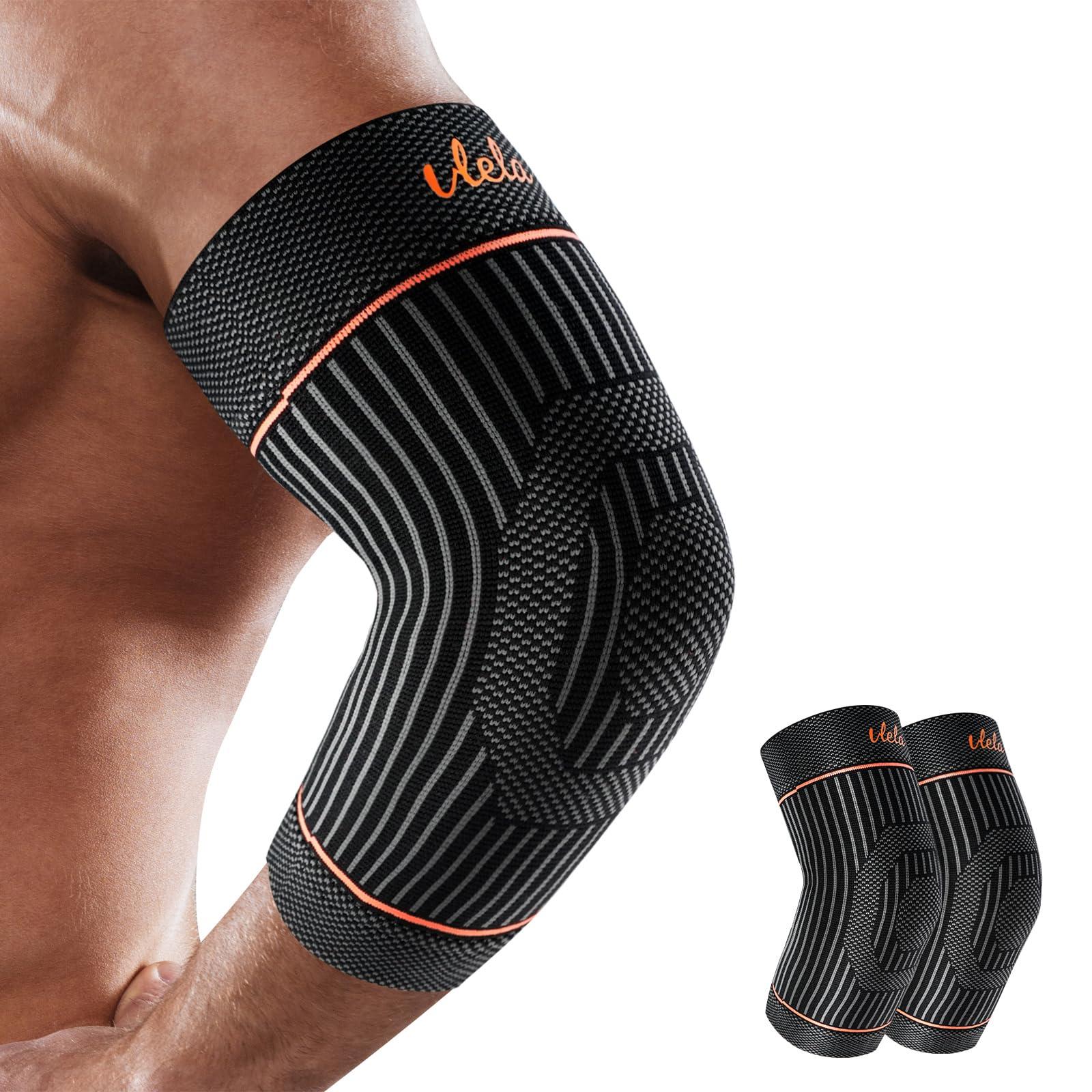 Vlela Tennis Elbow Sleeve,Elbow Compression Sleeve, Elbow Brace For Tendonitis and Tennis Elbow,Golfers, Arthritis, Bursitis. Elbow Pain Relief,Weightlifting, Fit for Men & Women (Orange, X-Small)