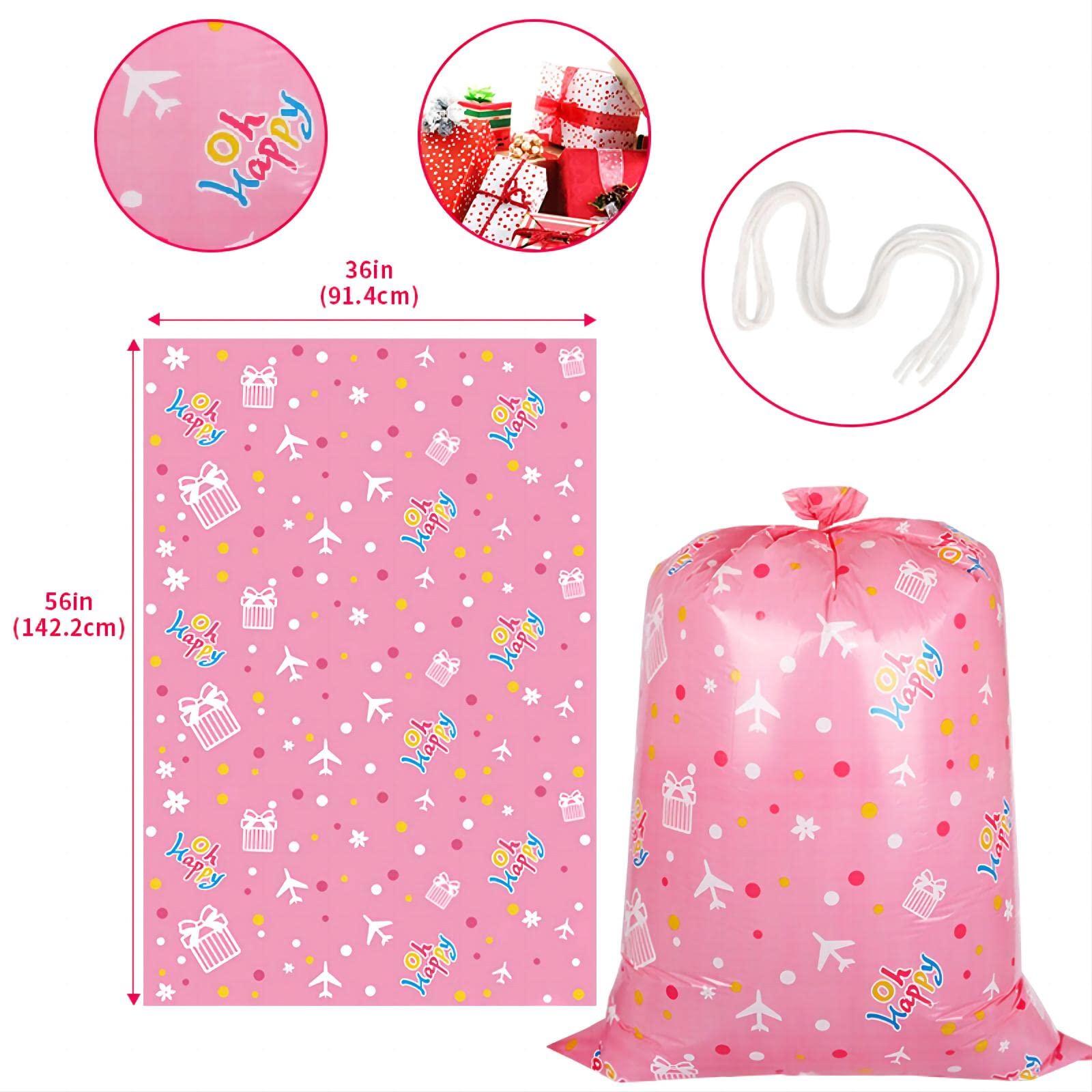HANSWARE HANSWARE Extra Large Gift Bag for Presents,Shower Gift Bags for Girls, Jumbo Baby Gift Bag for Wedding Wrapping,Birthday, Party,Giant Huge Gifts- 56\" x 36\" (Pink Plane, 3 Count)