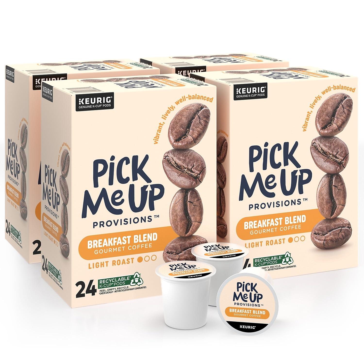 Pick Me Up Provisions Pick Me Up Breakfast Blend Coffee Pods, Light Roast, 96/Carton