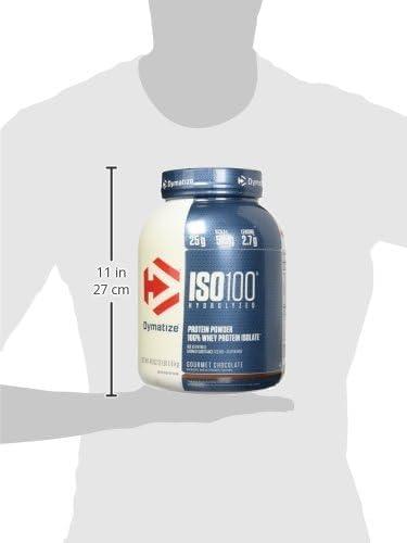 Dymatize Dymatize ISO100 Hydrolyzed Protein Powder, 100% Whey Isolate Protein, 25g of Protein, 5.5g BCAAs, Gluten Free, Fast Absorbing, Easy Digesting, Gourmet Chocolate, 3 Pound