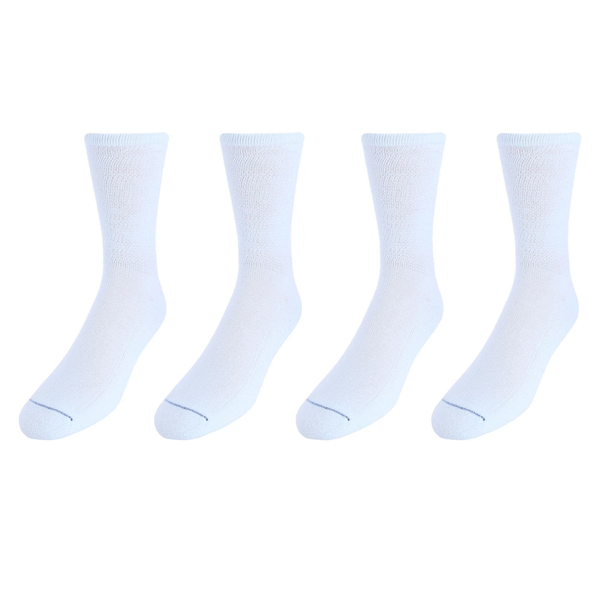 Dr. Scholl\'s Dr. Scholl\'s Men\'s Diabetic & Circulatory Crew Work Socks (4 Pair Pack), White