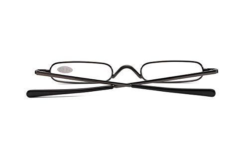 SOOLALA SOOLALA Super Slim Compact Reader Reading Glasses Reader w/Pen Clip Tube Case, GunSilver, 1.25