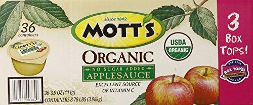 Mott's Mott's Organic No Sugar Added Apple Sauce, 3.9 Ounce, 36 Count (14800003840)