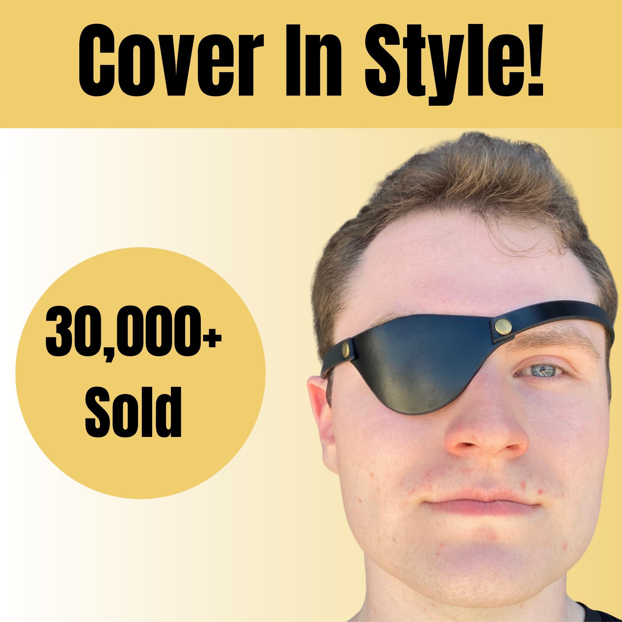 Extraordinary Commissary Extraordinary Commissary Black Leather Eye Patch for Adults - Adjustable Medical Eye Patches for Left and Right Eyes
