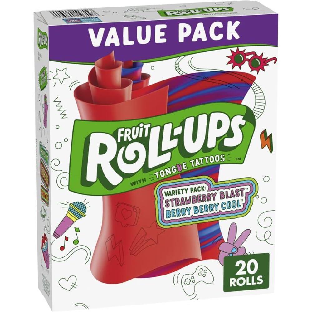 Fruit Roll-Ups BETTY CROCKER FRUIT ROLL UPS VARIETY PACK ROLL FRUIT SNACK - 0016000127093, 0.5 Ounce (Pack of 20)