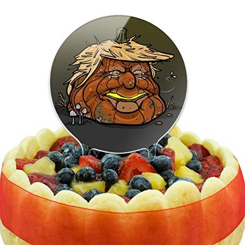 GRAPHICS & MORE Acrylic Trumpkin Donald Trump Pumpkin Jack-O-Lantern Rotting Rotten Moldy Cake Topper Party Decoration for Wedding Anniversary Birthday Graduation