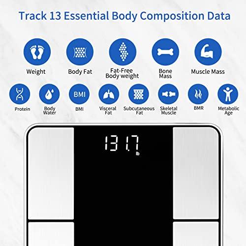 Vitafit Vitafit Smart Body Fat Weight Scale for Body Composition Monitors, Weighing Professional Since 2001,Digital Wireless Bathroom Scale for BMI Fat Water Muscle Sync App, 400lb, Black