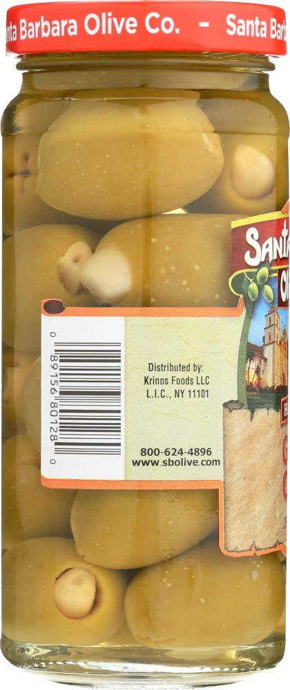 Santa Barbara Santa Barbara Garlic Stuffed Olives, 5-Ounce Jars (Pack of 6) ( Value Bulk Multi-pack)