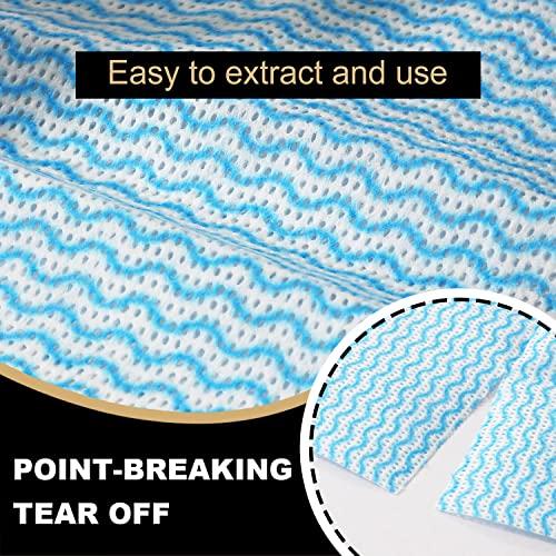 Supmaquc Supmaquc 2 Pack Upgraded Reusable Cleaning Cloths Extra Thick Durable Disposable Cleaning Towels Kitchen Dish Paper Multi Purpose Household Towels Thickened Non Woven Wipes, 7.9\"X11.8\", Blue