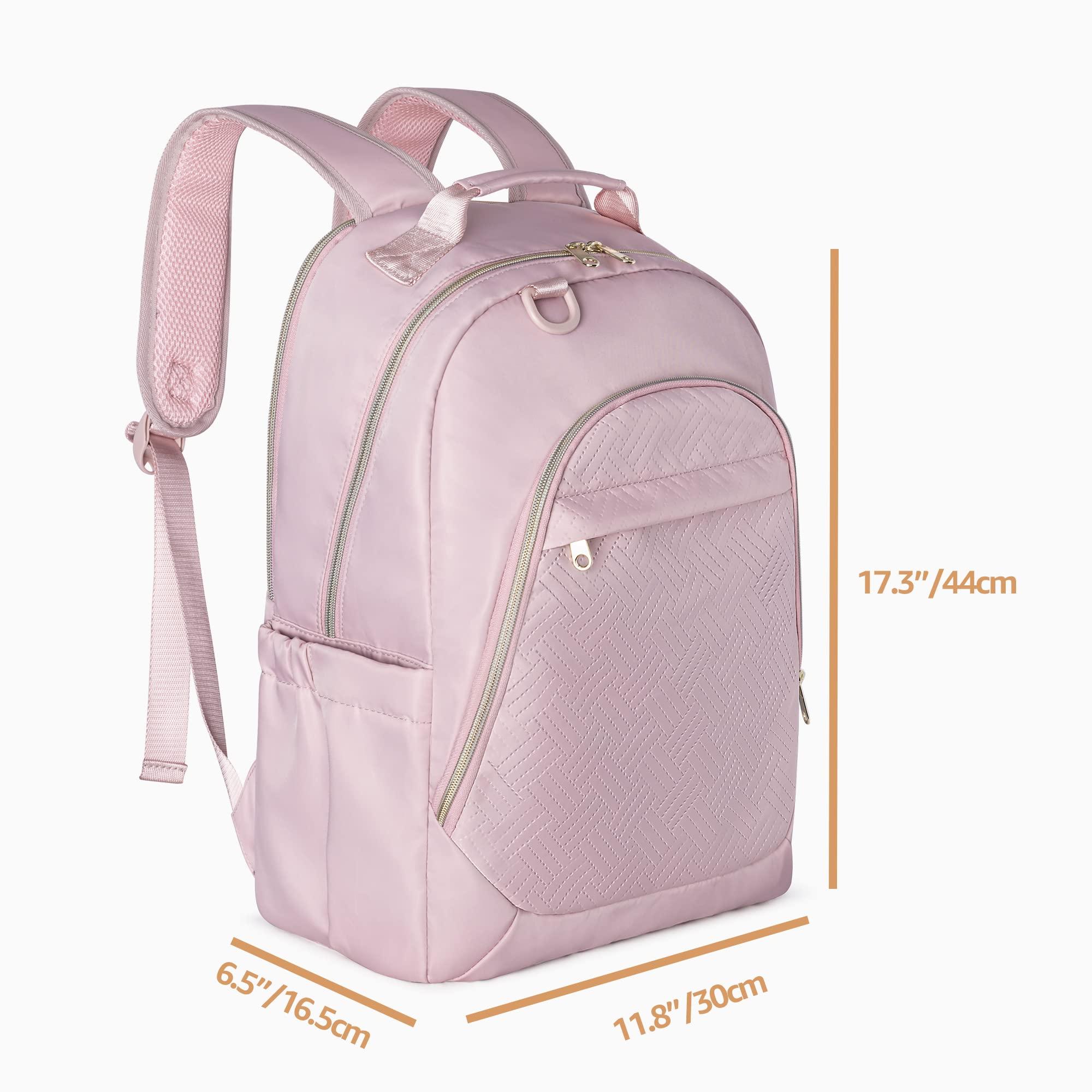 Fasrom Fasrom Nurse Bag Backpack for Work Women with USB Charging Hole, Home Health Clinical Bag with Laptop Compartment for Nursing Staff, Medical Assistants, Pink (Empty Bag Only)