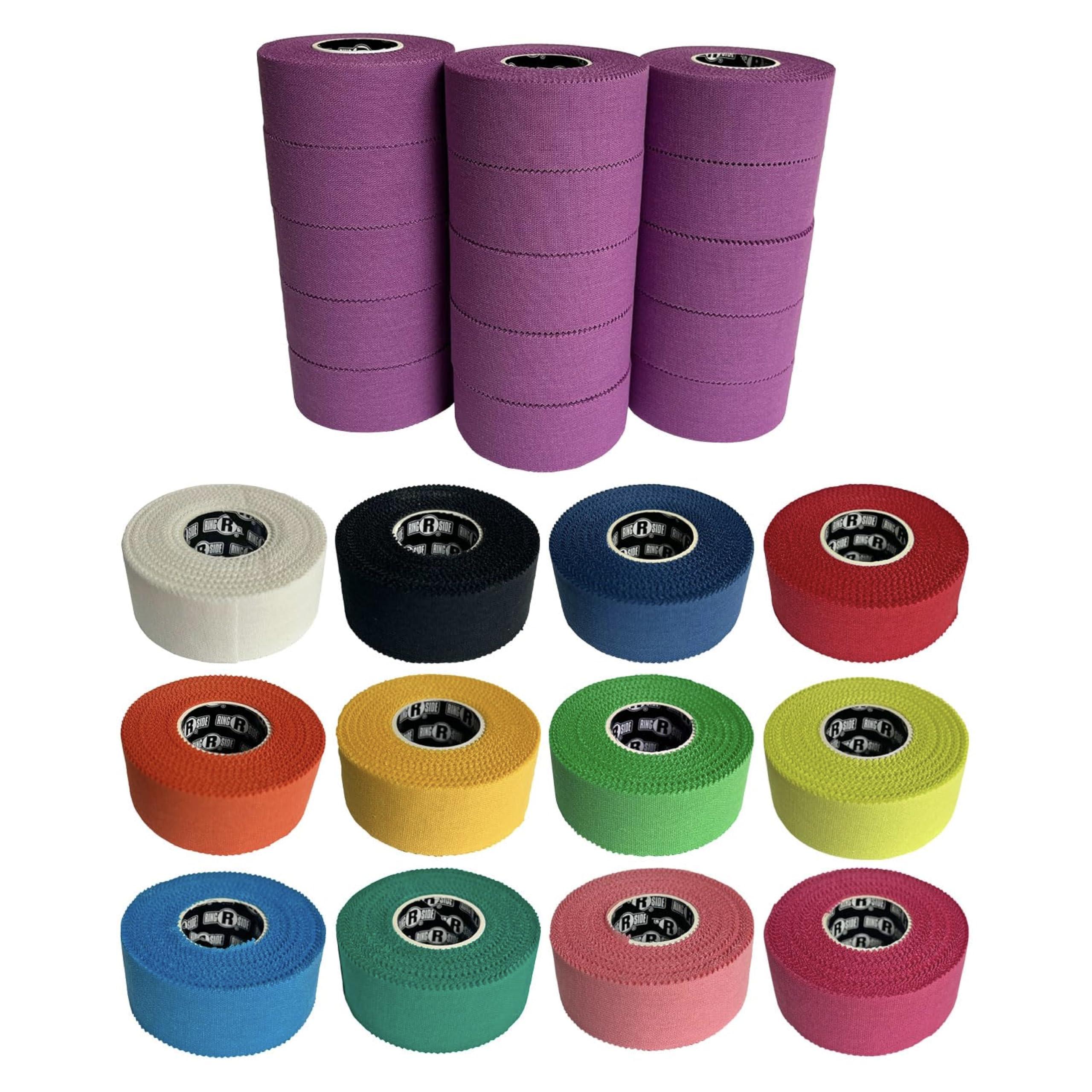 Ringside Ringside 1\" Athletic Trainers Tape, Cotton Kinesiology Tape for Combat Sports, Adhesive, Athletic Tape for Men and Women, 1\" x 30\', Purple, 15 Rolls